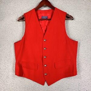 Pendleton Vest Mens Medium Vintage Tuxedo Dress Wool Satin Lined Metal Button